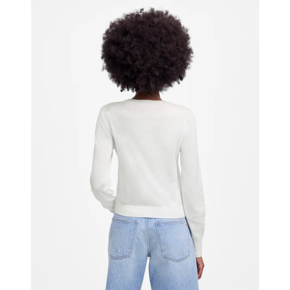 NWT Madewell Crewneck Cardigan in 100% Cotton size XL in white - Picture 5 of 5